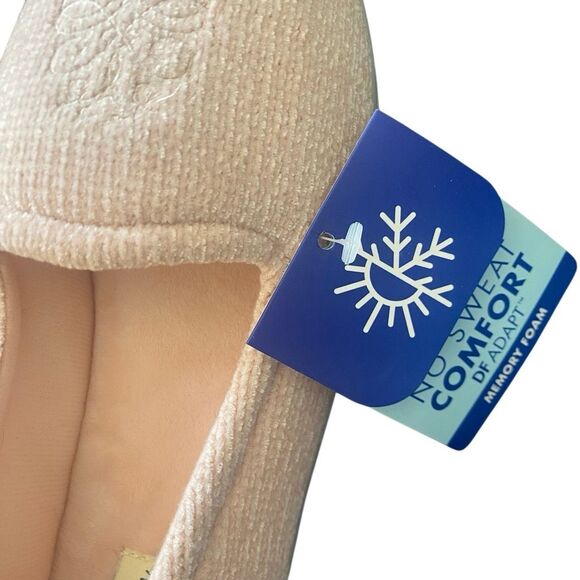 Dearfoams NWT  comfort adapt DF adapt comfy foam no sweat blush pink size 11/12 - Picture 2 of 7